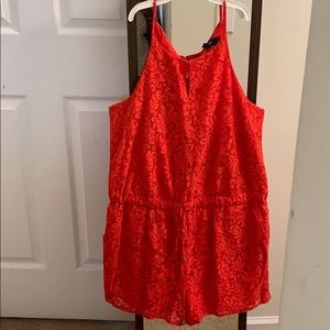 Large Orange mossimo lace romper